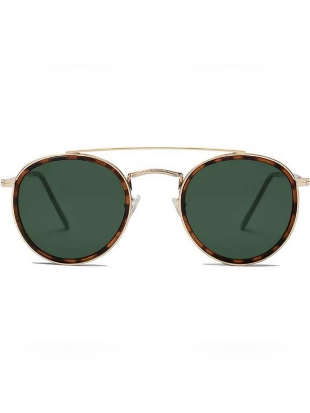 Retro Round Double Bridge Polarized Sunglasses for Women Men Twin Beams *NEW*